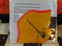 BARBIE PONCHO PUT-ON 3411 1971 72,  YELLOW PONCHO OR YELLOW ANKLE BOOTS  OR ORANGE JUMPSUIT CHOICE